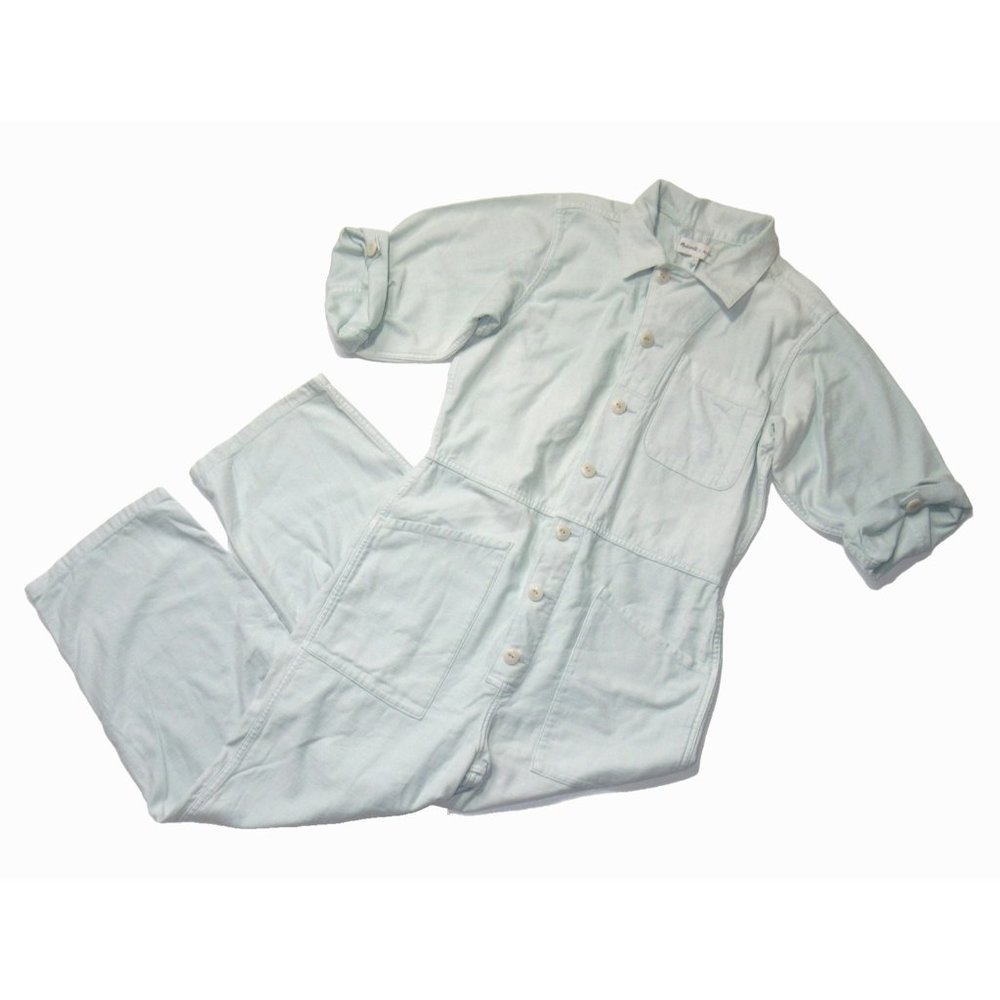 NWT Madewell x As Ever Coveralls in Dawn Mist Garment-dyed Jumpsuit M - Picture 2 of 6